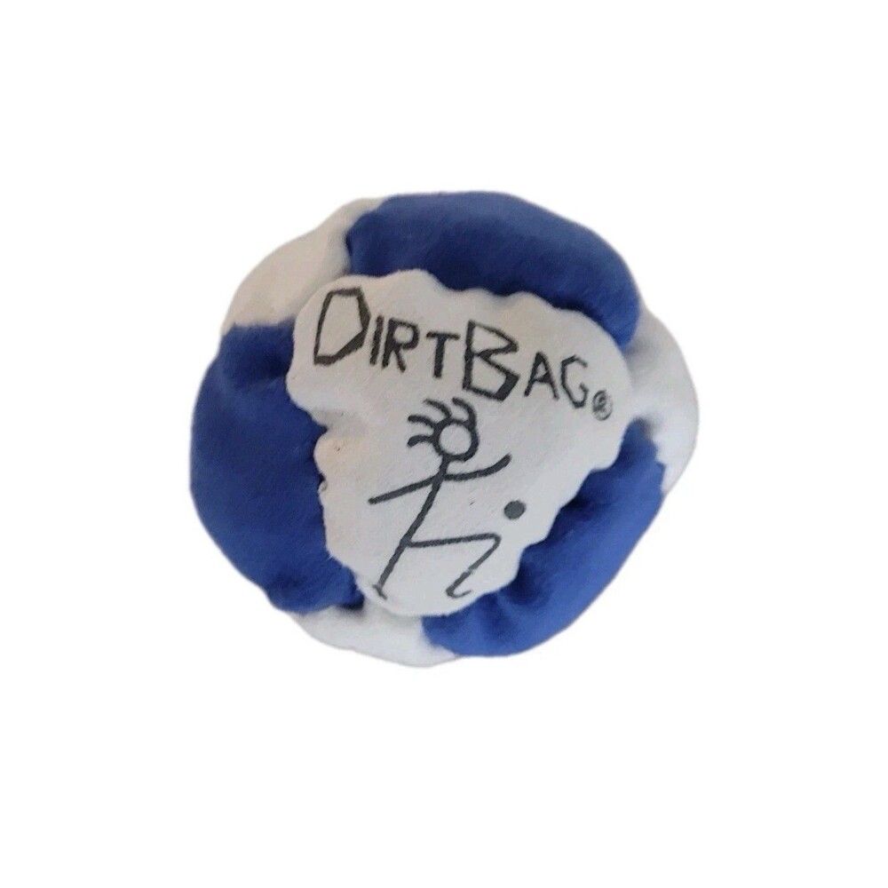 Dirtbag Classic World Footbag Hacky Sack Blue White 8 Panel Sand Filled NEW